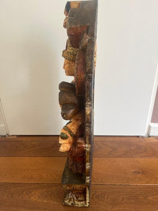 Groot handgesneden houten beeld van de Hindoeïstische Godin, Antiquités & Art, Art | Art non-occidental