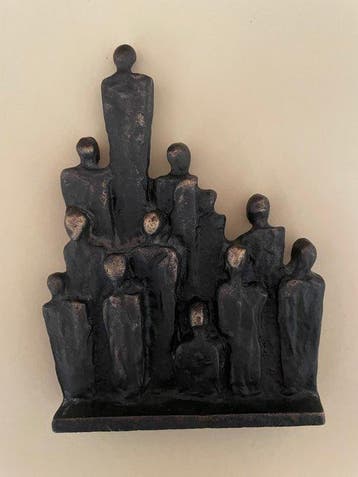 Jos Gielen - sculptuur, Mensengroep - 15 cm - Gepatineerd