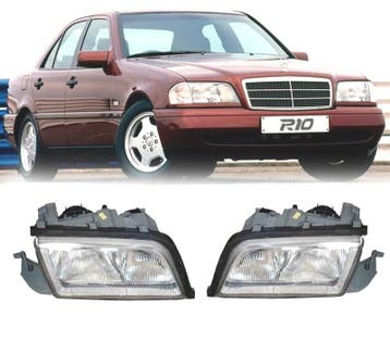 Phare Pour Mercedes Classe C W202 93-00 Fond Chromé, Verzenden