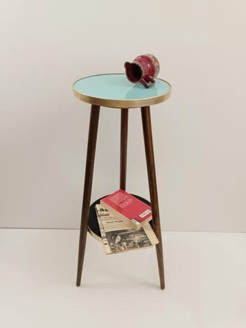 Standaard - Hout - Vintage bijzettafel / planten tafel uit