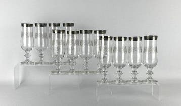 VEBA Glas Germany - Pot (12) - Glas - Sektglazen met, Antiek en Kunst