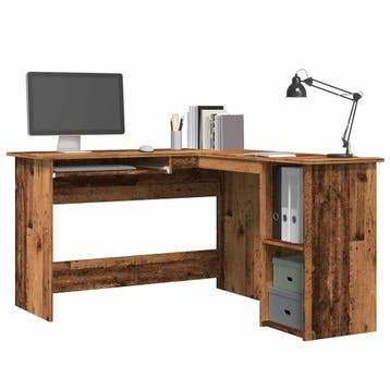 vidaXL Hoekbureau 120x140x75 cm bewerkt hout oud houtkleurig, Verzenden