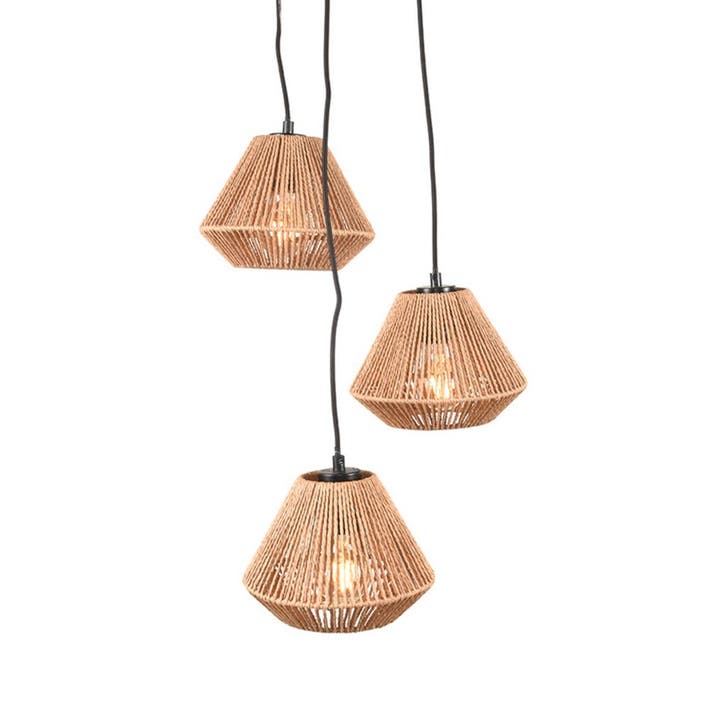 Hanglamp Ibiza | Naturel | Jute | 3-Lichts LABEL51, Zakelijke goederen, Horeca | Keukenapparatuur, Nieuw in verpakking, Verzenden