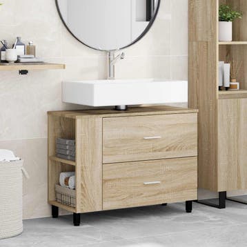vidaXL Badkamer vaniteitsunit Sonoma Eiken 80 x 35 x 60 cm, Verzenden, Nieuw