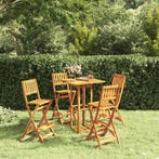 vidaXL 5-delige Tuinbarset massief acaciahout, Verzenden, Nieuw