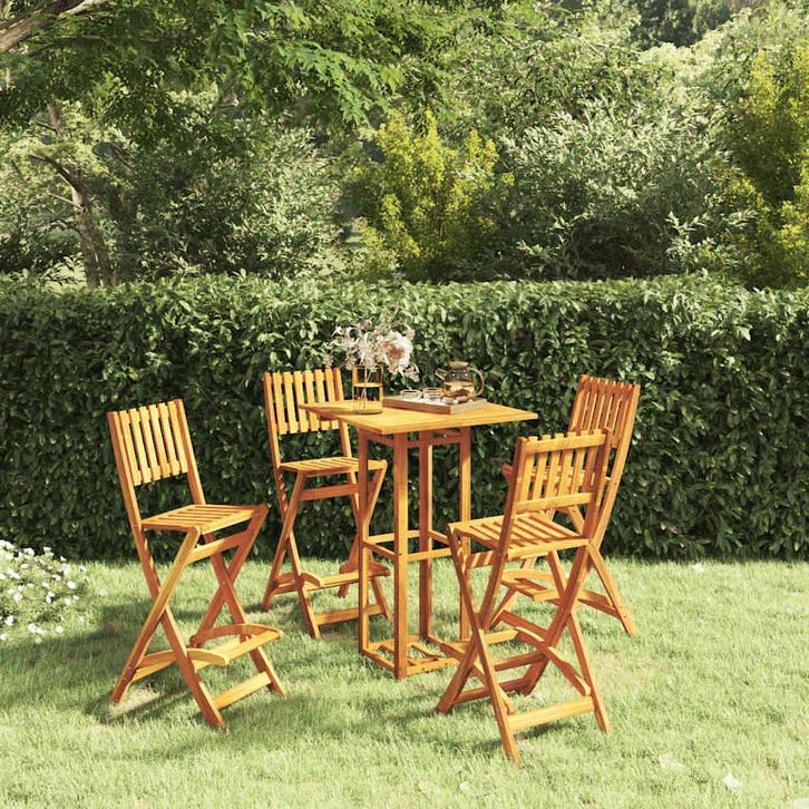 vidaXL 5-delige Tuinbarset massief acaciahout, Tuin en Terras, Tuinsets en Loungesets, Nieuw, Verzenden