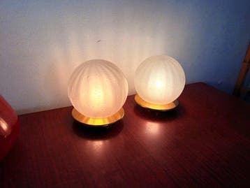 Lampe de table (2) - Verre, Métal