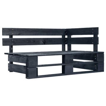 vidaXL Tuinhoekbank pallet hout zwart, Verzenden
