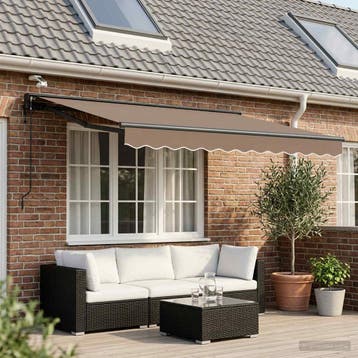 vidaXL Elektrisch Uitschuifbare Zonneluifel Taupe 3,5 x 2,5, Verzenden, Nieuw