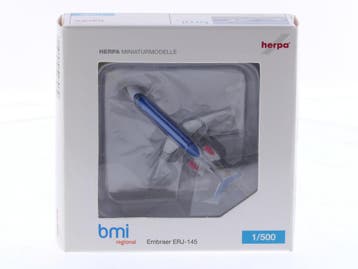 Schaal 1:500 Herpa 518079 Embraer ERJ-145 bmi regional Re..., Ophalen of Verzenden