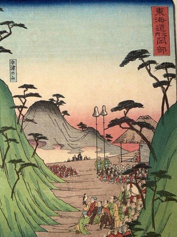 Utagawa Yoshimori — Okabe, from Scenes along the Tokaido, Antiek en Kunst