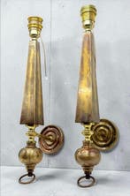 Wandlamp (2) - piramidaal - Verguld messing, Nieuw