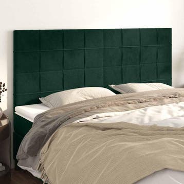 vidaXL Hoofdbord donkergroen 160x5x118/128 cm fluweel, Verzenden, Nieuw