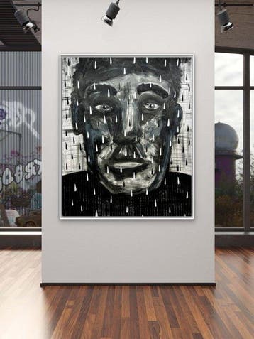 Nuno Barbedo (1983) - Heavy rain (XL Size Painting), Antiek en Kunst