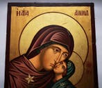 Icoon - Handgeschilderde icoon van Sint Anna en de Maagd