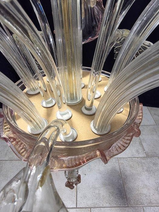 Kroonluchter - Meer - Muranoglas - 5 lichten, Antiquités & Art, Antiquités | Éclairage