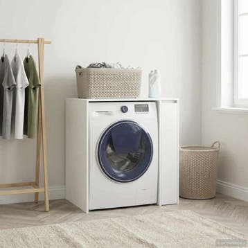 vidaXL Wasmachinekast met opslag Wit 87 x 60 x 89 cm Bewerkt, Verzenden, Nieuw