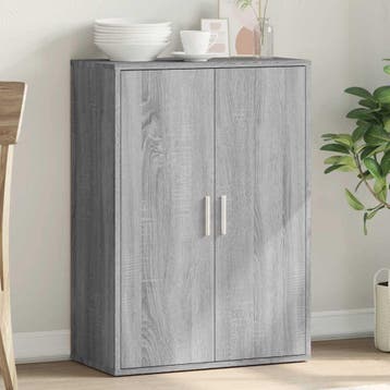 vidaXL Dressoir 60x31x84 cm bewerkt hout grijs sonoma, Verzenden, Nieuw