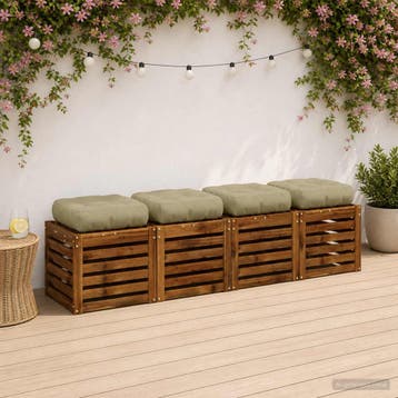 vidaXL 4-Piece Zitkussens VIANEN 4 st 100% Polyester, Verzenden, Nieuw