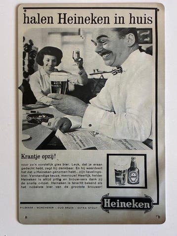 Wandbord (6) - Metaal - Heineken Advertising signs
