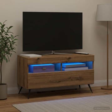 vidaXL LED tv-meubel Artisanaal eiken Bewerkt hout, Verzenden