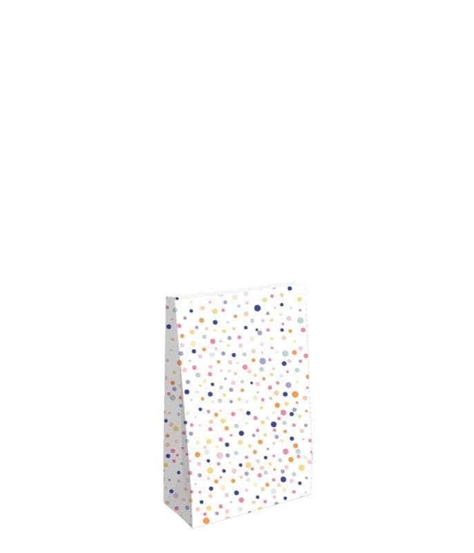 5x Blokzak CONFETTI Feestje jarig Maat S (Blokbodemzak), Diversen, Cadeauverpakkingen, Cadeauzakje, Nieuw, Ophalen of Verzenden