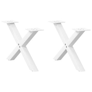 vidaXL Salontafelpoten 2 st X-vormig 60x(30-31) cm staal wit, Verzenden, Nieuw