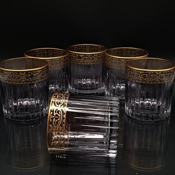 Artemisia - Drinkset (6) - Kristal, gouden zecchino - Whisky
