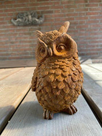 Ornement décoratif - Europe - statue de hibou en fonte