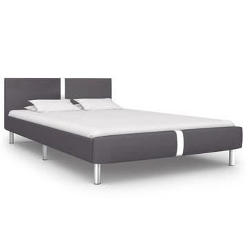 vidaXL Bedframe kunstleer grijs 140x200 cm, Verzenden