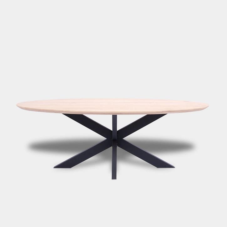 Tafel Ovaal Eikenhout  Matrix  200x100, Huis en Inrichting, Tafels | Eettafels