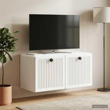 vidaXL Wandmontage TV-kast Wit 59,5 x 31 x 30 cm Bewerkt, Huis en Inrichting, Verzenden, Nieuw