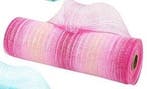 Decomesh metallic multi-stripes 02 cerise 26 cm rol 9 meter