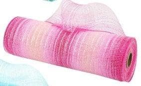 Decomesh metallic multi-stripes 02 cerise 26 cm rol 9 meter