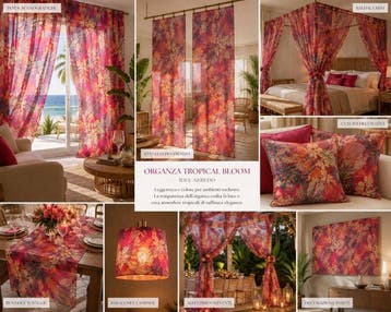 Paneel van geprinte organza TROPICAL BLOOM - Textiel - 300