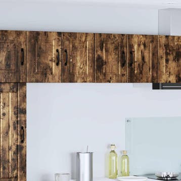vidaXL Wandkast PORTO 2 st Rook Eiken Bewerkt hout, Verzenden, Nieuw