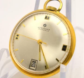 Junghans - 17 Jewels Gold-Filled mechanical pocket watch -, Bijoux, Sacs & Beauté