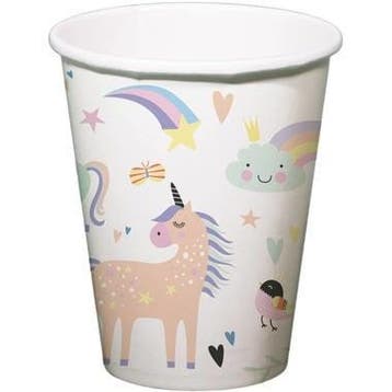 Papieren Bekers Eenhoorn&Regenboog 250ml 6st, Hobby en Vrije tijd, Verzenden, Nieuw