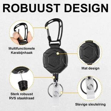Fako Bijoux - Robuuste Uittrekbare Sleutelhanger Met Koord -, Verzenden, Nieuw