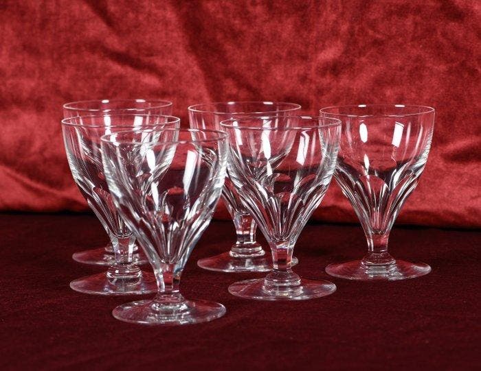 Mooi lot van 6 kristallen Val Saint Lambert glazen, model, Antiquités & Art, Antiquités | Verre & Cristal