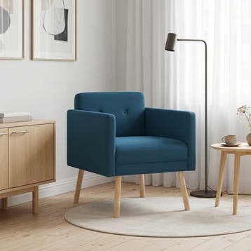 vidaXL Accentstoel Blauw fluweel, Huis en Inrichting, Verzenden, Nieuw
