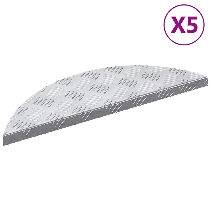 vidaXL Trap Tread 5 st 60 x 18 x 2,5 cm Zilver Aluminium, Doe-het-zelf en Bouw, Ladders en Trappen, Nieuw, Verzenden