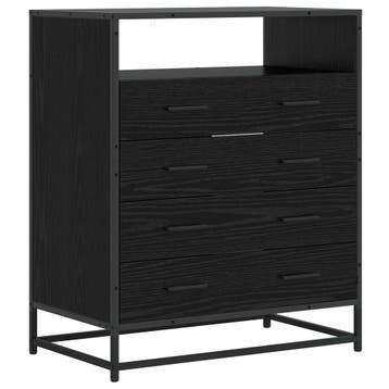 vidaXL Ladekast 4-Lade Zwart eiken 70 x 41 x 83,5 cm Bewerkt, Verzenden, Nieuw
