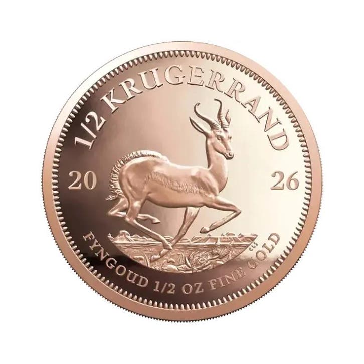 Gouden Krugerrand munt 2026 1/2 troy ounce, Postzegels en Munten, Edelmetalen en Baren