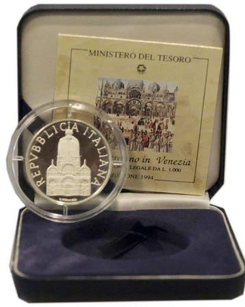 Italie. 1000 Lire 1994 Venice St Mark  Proof (Sans prix de, Postzegels en Munten