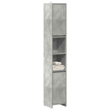 vidaXL Badkamerkast 30x30x183,5 cm spaanplaat betongrijs, Verzenden, Nieuw