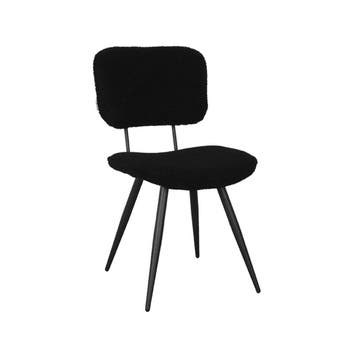 Stoel Ted | Zwart | Teddy | Zwart Metalen Frame | 2 stuks, Verzenden