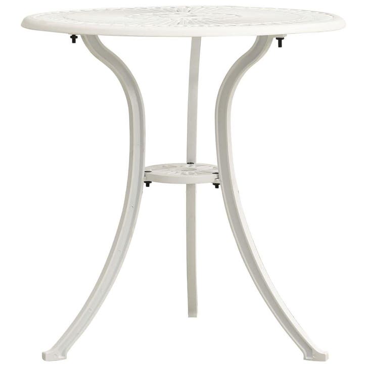 vidaXL Tuintafel 62x62x65 cm gietaluminium wit, Tuin en Terras, Tuintafels, Nieuw, Verzenden