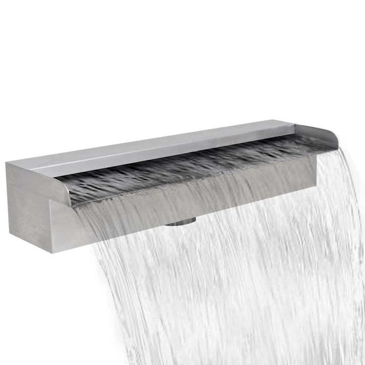 vidaXL Zwembadwaterval rechthoekig 45 cm roestvrij staal, Jardin & Terrasse, Pièces d'eau & Fontaines, Envoi