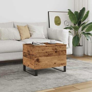 vidaXL Salontafel 60x44,5x45 cm bewerkt hout oud houtkleurig, Huis en Inrichting, Verzenden, Nieuw